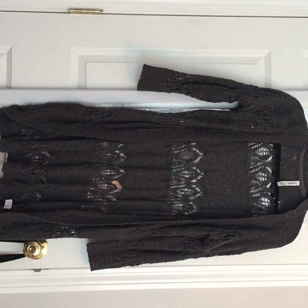Grey crochet duster
